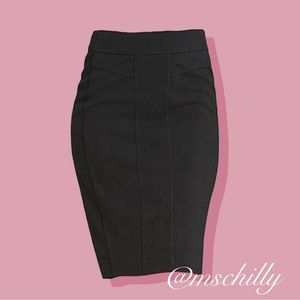 Cabi Ponte Black Pencil Career Skirt Fitted Stretchy 122 Sz 8